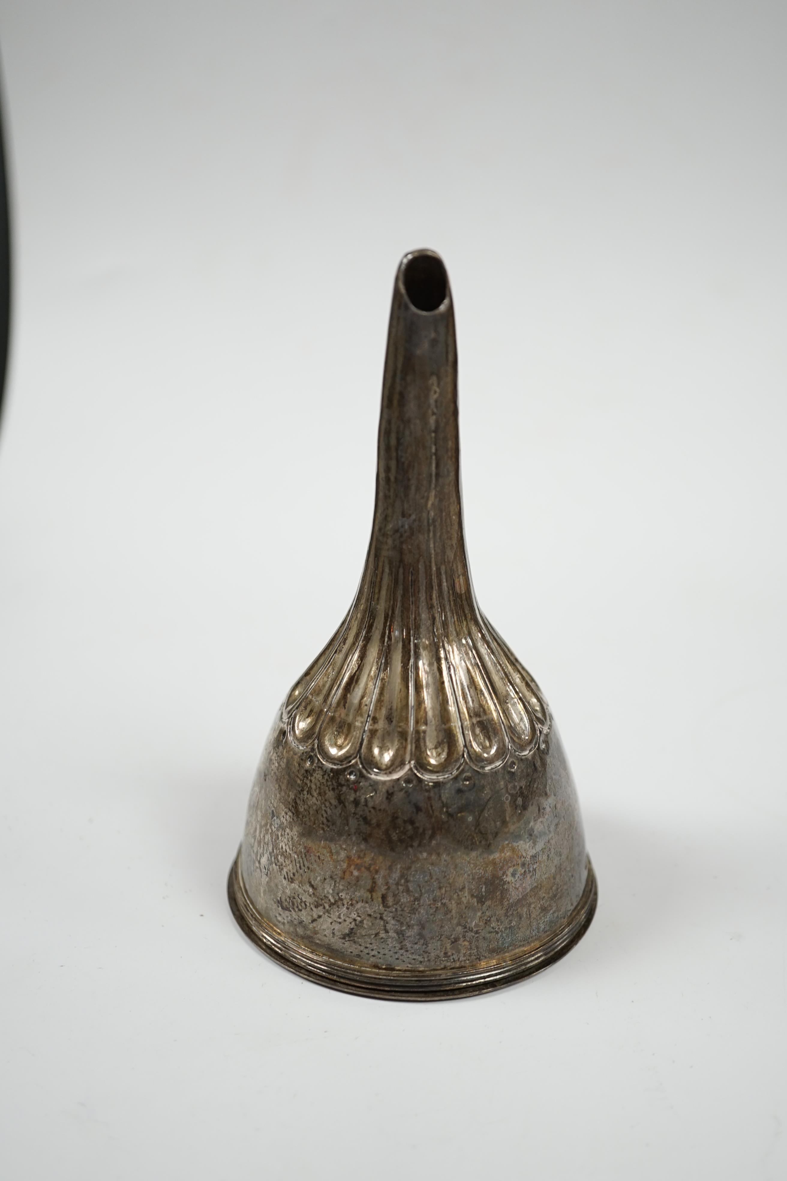 A George V silver wine funnel, John Gatecliff, Chester, 1920, 13cm. Condition - fair